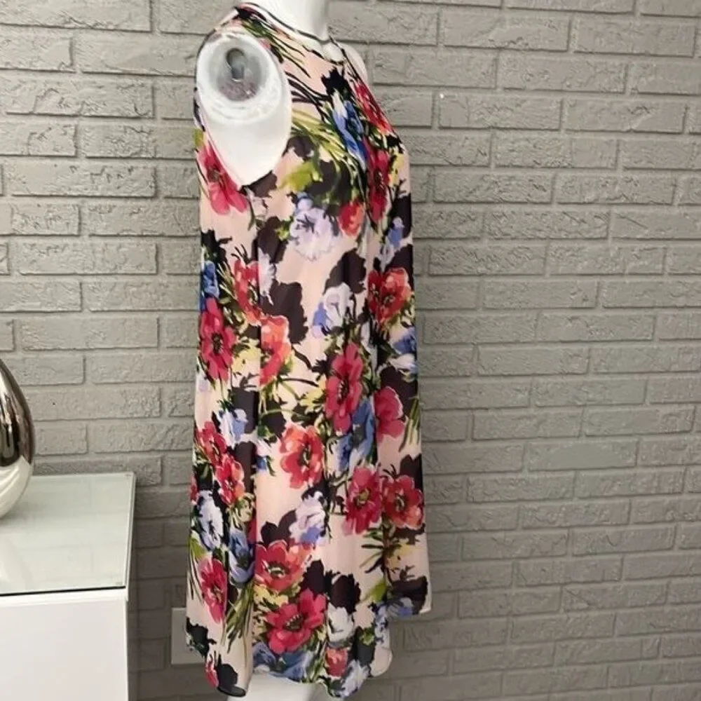 Tommy Hilfiger Women Sleeveless Floral Chiffon Dress Size 6